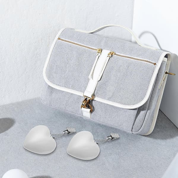 2 Pcs Touch Sensor Handbag Light Small Portable Lamp Heart Shaped Battery Operated Purse Light