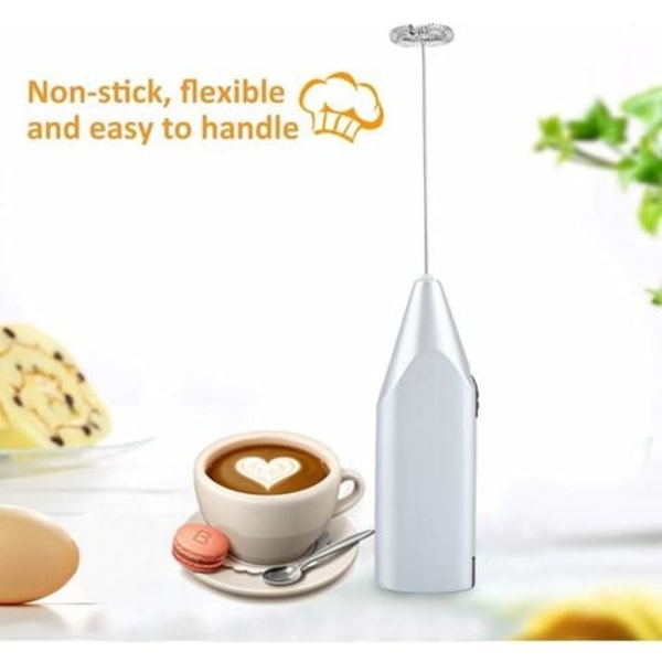 TS-Elektrisk melkeskummer, skummermikser i rustfritt stål, non-stick for eggvisping, batteridrevet
