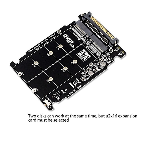 TS-M.2 SSD till U.2 Adapter 2i1 M.2 NVMe och SATA-bus NGFF SSD till PCI-e U.2 SFF-8639 Adapter PCIe M2 Co
