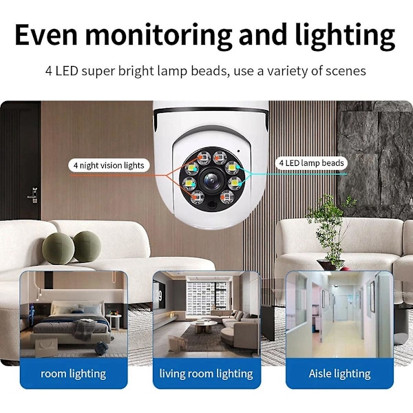TS-1080p Langaton Lampunvalvontakamera 2mp Langaton Älykäs E27 Lampun Kamera