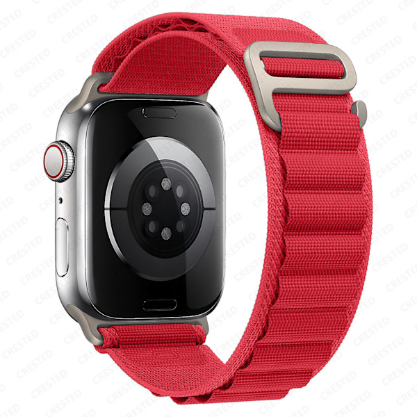 Alpine Loop Band för Apple Watch Rem 49mm 44mm 40mm 45mm 41mm 42mm 38mm 38 40 44 45 Mm Armband Iwatch Ultra Serie 7 6 3 SE 8 Röd red 42 44 45 49mm