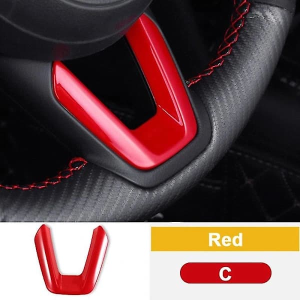 Röd ABS Interiör Rattknappar Ram Skydd För 3 6 -4 -5 -9 2016-2019 (3-pack)