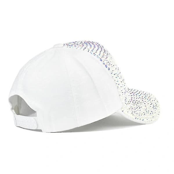 Bling Baseballcaps for kvinner med full diamantdesign, justerbar hatt sølv