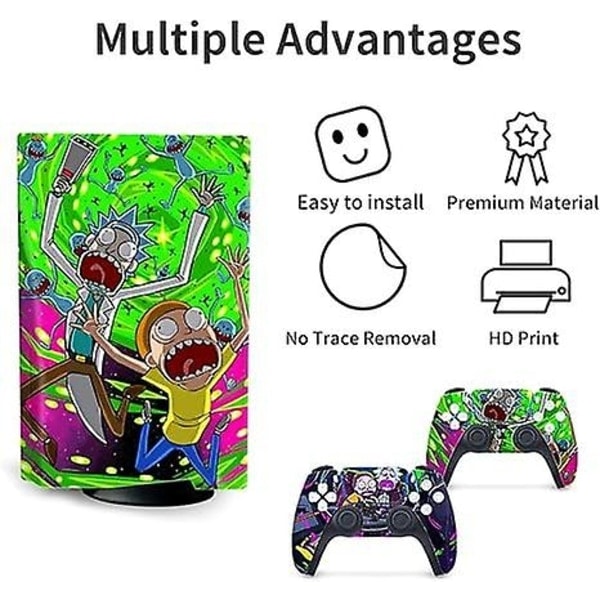 PS5 optisk drev version klistermærke, coolt PS5-skin, controller-greb, til PS5-konsol og controller, bedårende klistermærke, sødt skin,...