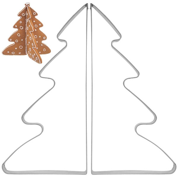 3D Gingerbread Tree Set - Stainless Steel Christmas Tree Molds 96