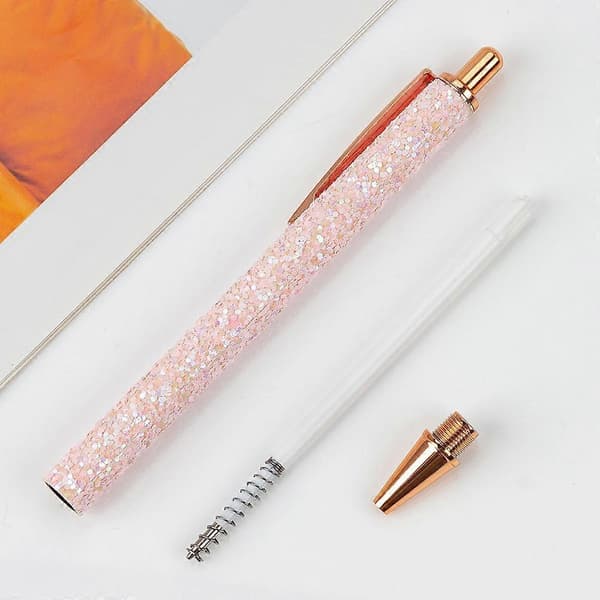2 stk Metall Glitter Kulepenner Uttrekkbare Penner 1,0 mm Klikk Kulepenner Multicolor