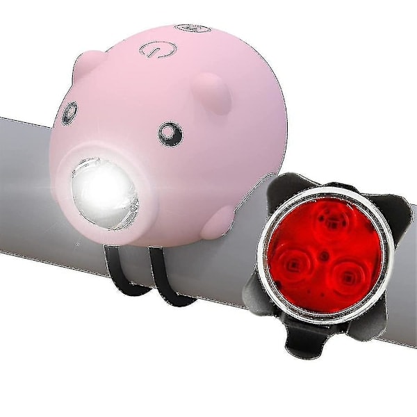 Sykkellykter og baklykter med hornfunksjon, USB-oppladbar