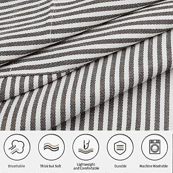 2-pack Kitchen Aprons, Adjustable Soft Chef Apron with 2 Pockets for Men Women (Black/Brown Striped)