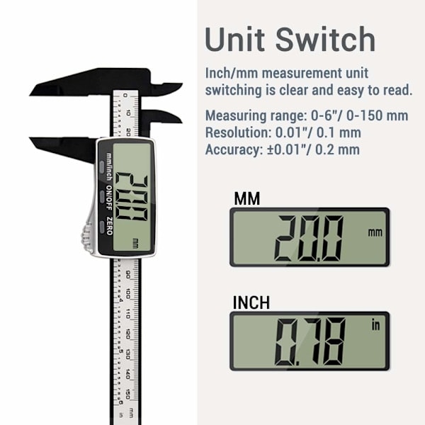 150 mm digital caliper, precision electronic caliper