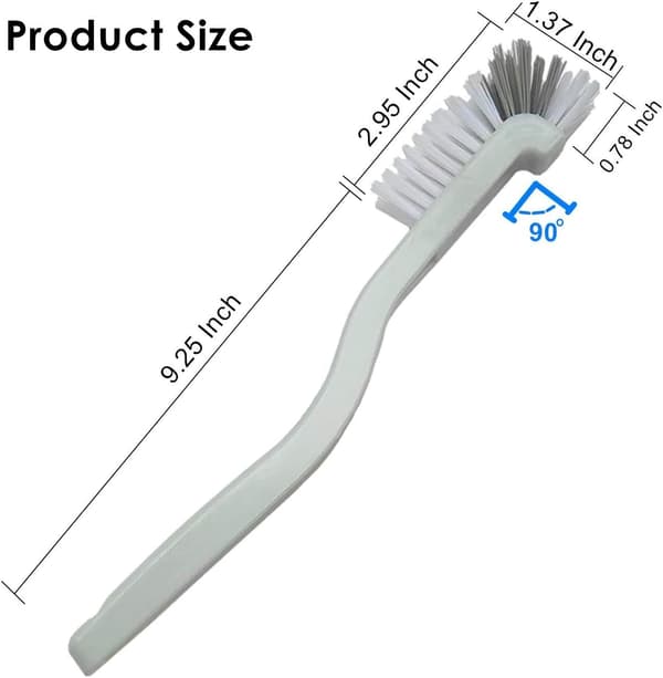 Deep Cleaning Kitchen Scrub Brush, Stiff Bristles, Multi-functional Right-Angle Mini Grout Brush for Tight Spaces, Durable Dish Brush for