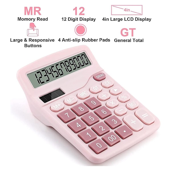 TS-12 Cifre Elektronisk Lommeregner Solcelle Lommeregner Kontor Finansiel Basis Bordregner-