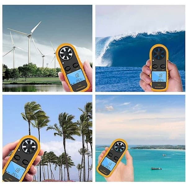 Luftfart/Navigasjon LCD Digitalt Anemometer (med batteri)