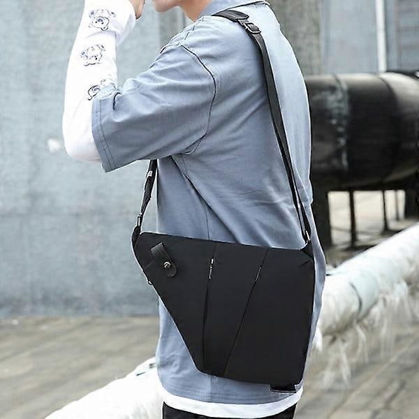 Liten Sling Bag Plånbok Stöldsäker Axelväska Män Kvinnor Crossbody Väska grå grå Höger Sida grå grey