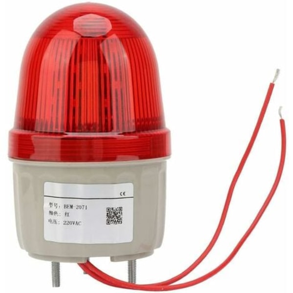 TS-LED Stroboskopisk Signallampe 220V AC/3W, LED Blinkende Fyr Alarm Advarselslampe, Boltmonteret, Diameter 75mm