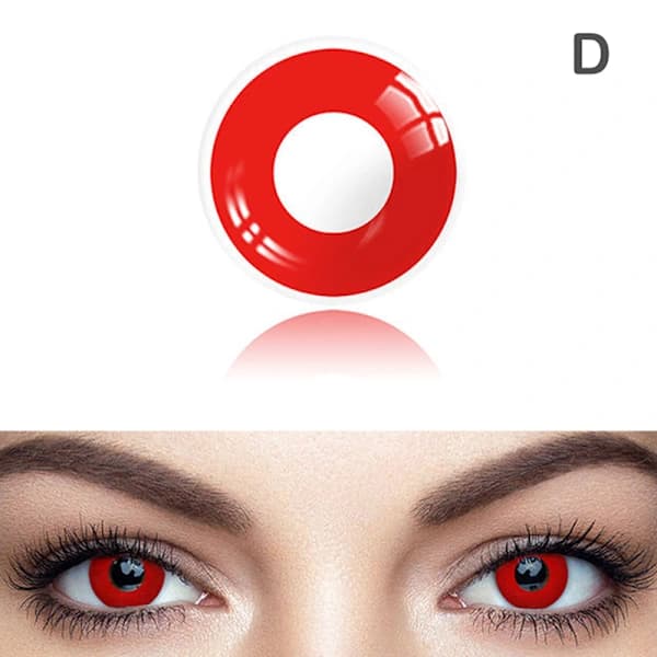 Färgglada Halloween kontaktlinser Anime Cosplay Ögonlinser Pure red