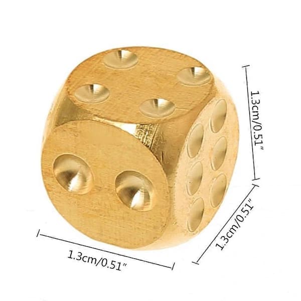 6 stk. Metal Spil Terninger DIY Brætspil Terninger Messing Solid Firsidet Terninger Kuber Matematik Tælling Undervisningsrekvisitter Let at Bruge