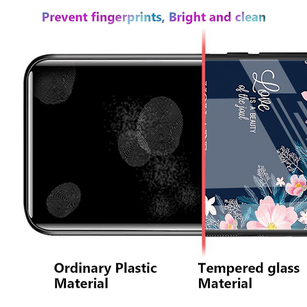 Anti-ridse Tempered Glass Bagside Cover til Huawei P60 - PC+TPU Mønsterprint Telefonhus