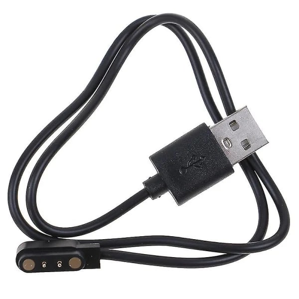 Magnetisk 2-benet 4 mm afstand håndledsopladerkabel til smartur SORT