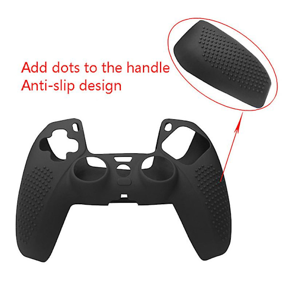 TS-For Ps5 Spillkontroller Silikon Beskyttelsesdeksel For Ps5 Sklisikkert Håndtaksdeksel (svart)