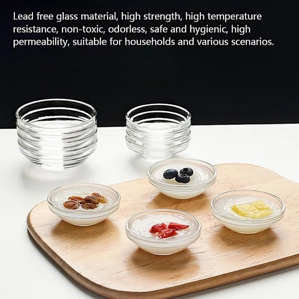 Mini Glasskåle BPA-fri Blyfri Klare Puddingforme til Café 7.5cm
