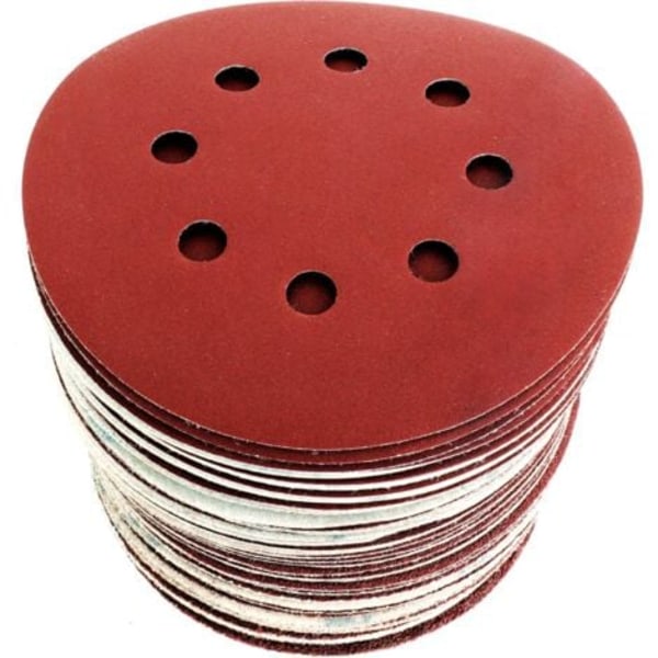 TS-Slibeskiver Slibepapir 125mm Sliber P40/P60/P80/P120/P180/P240 8 huller