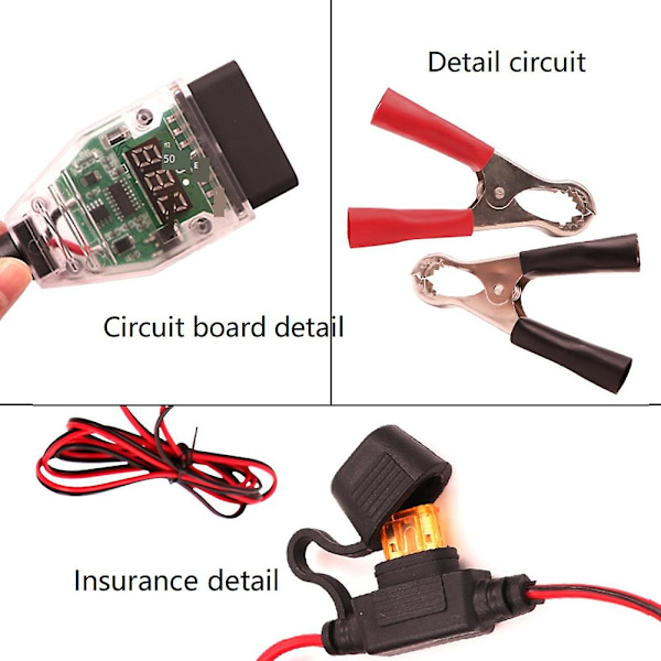 TS-Car Obd2 Ecu Kontakt Batterisparare Auto Ecu Minnessparare Automotive Obd 2 Elektrisk Nödhjälp P