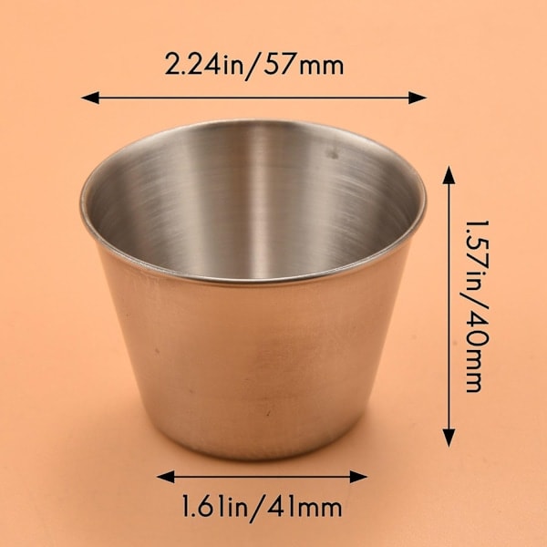 24-pack rostfria kryddburkar, kommersiella dippsåsburkar, ramekin kryddburkar P-Perfet