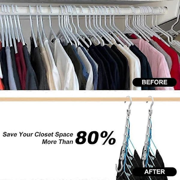 10-pack Magic Hangers Closet Hangers Organizer Storage for Clothes Space Saving in Closets Black 41CM