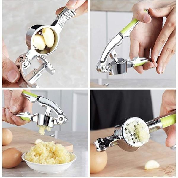 Professional Stainless Steel Garlic Press with Comfortable Handle