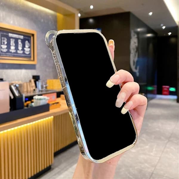 For iPhone 16 Pro Max Deksel Søt Teddy Elektroplettering TPU Telefondeksel med Gradient Glitterpapir