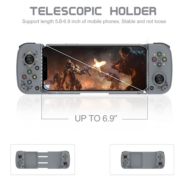 Trådløs spilcontroller til Android, iPhone, Bluetooth Gamepad Joysticks til Samsung Galaxy 22/21/20, iPhone 14/14 Plus/14 Pro/14 Pro Max/13 Pro Max, ...