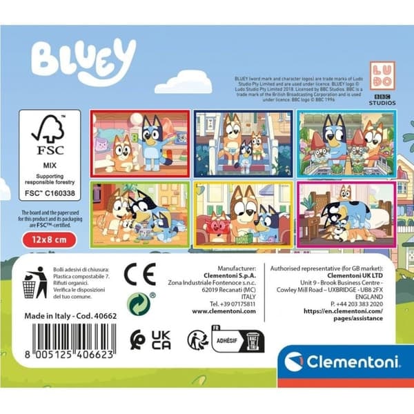 Bluey Lek hela dagen aktivitetskuber 6 delar - Clementoni
