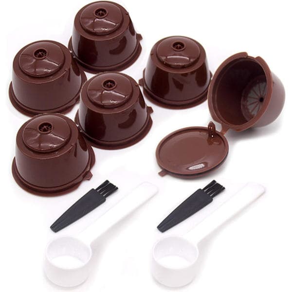 6 stk gjenbrukbare, påfyllbare kaffekapsler