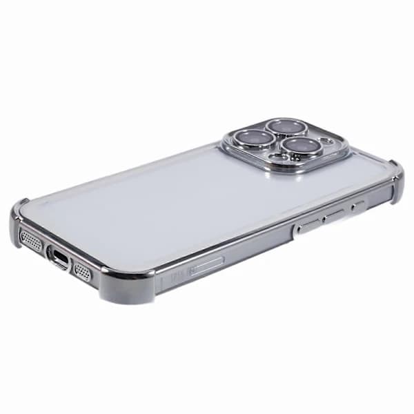 Case for iPhone 16 Pro Max Electroplated Clear TPU Phone Case with Lens Protection