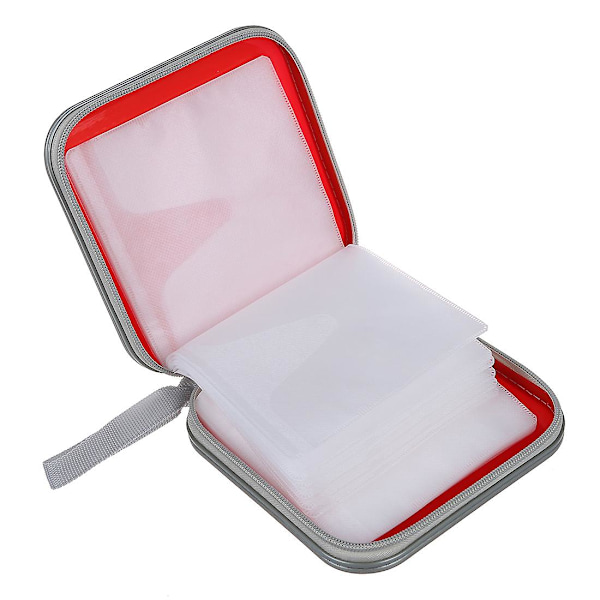 TS-40 Cd Dvd Disk Album Opbevaring Bære Wallet Sleeve Holder Taske Hård Boks - Rød