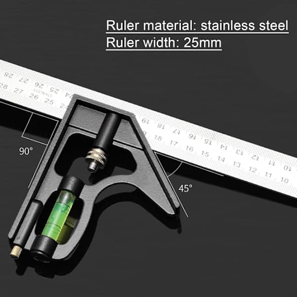 Stainless Steel Angle Square Combined Ruler