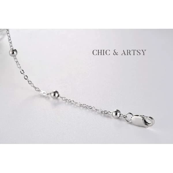 925 Sterling Silver Anklet Multilayer Anklets för kvinnor S