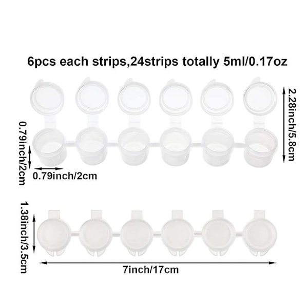 TS-24 Strips 5 ml Tomme Malingsstrips Malingskop Potter Klare Opbevaringsbeholdere Malerkunst Håndværk Tilbehør