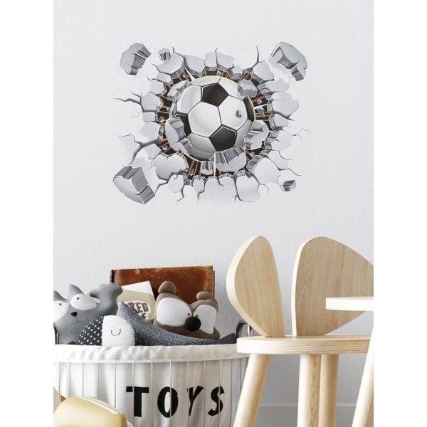 3D veggklistremerker fotball (40x50 cm) I dekorative klistremerker Sport Plakat I veggdekorasjon for barnerom gutt barn babyrom tenåring