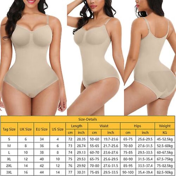Womens Full Body Shaper Shapewear Seamless Fast Mage Control Slimming Body 1st Black S