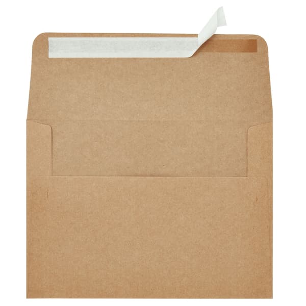 Kraftpapirkonvolutter, 12,7 x 17,8 cm A7 brune konvolutter, selvklæbende printbare kraftkonvolutter til invitationskort, tykke konvolutter robuste og vellavede
