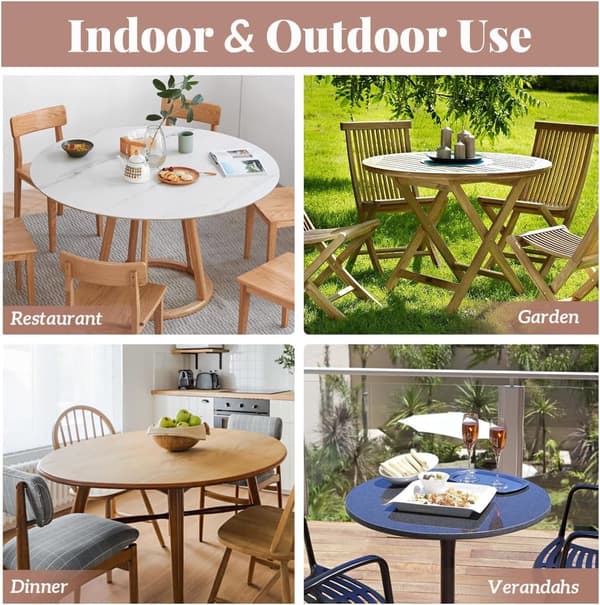 Rund dug, elastisk kant, vaskbar polyester, 3D-printet, til spisning, picnic, indendørs og udendørs, blå graffiti, 100 cm
