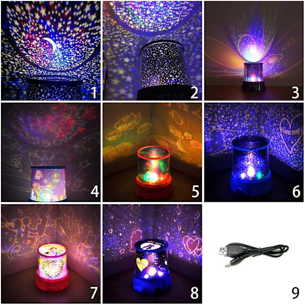 LED Galaxy Lys Stjerneprojektor 3 3