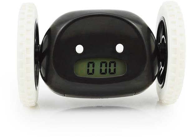 Rullende Vækkeur Til Dybe Sovende, Høj Alarm, Vibration, Automatisk Bevægelse, Batteridrevet, Sort
