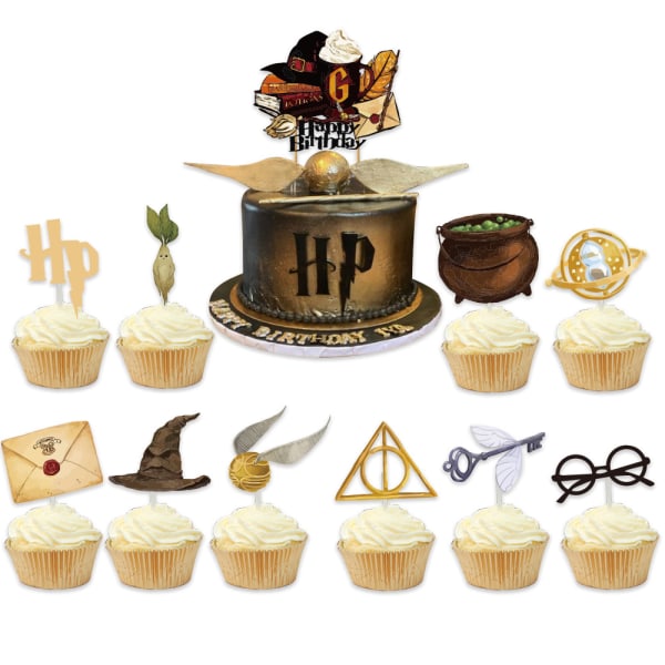 11Pack Harry Potter Party Cake Toppers: Perfekta dekorationer för din magiska födelsedagsfest!
