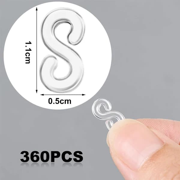 360 st S-clips Vävbandsclips Plastkopplingar Påfyllning vit