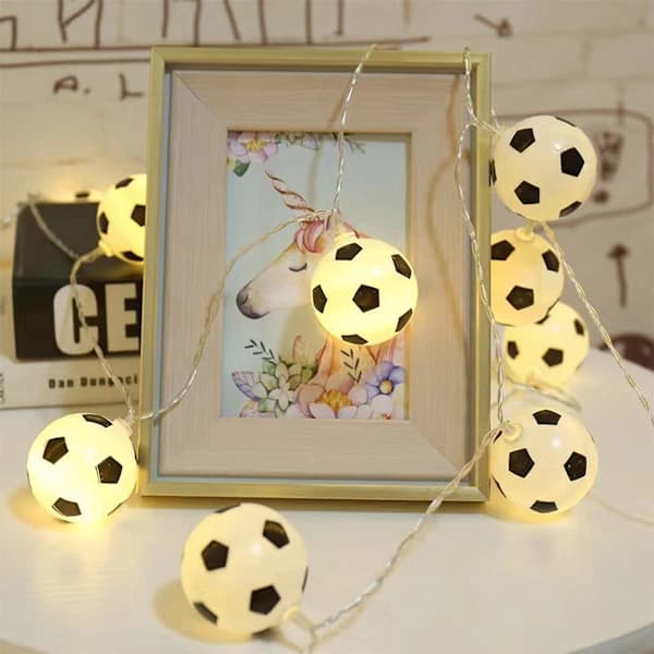 Fotboll Ljusslinga USB-driven 10 LED 1,7M för Sovrum Julgran Sportfest Barnpresent USB