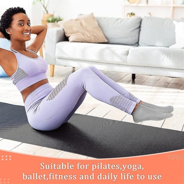 6 par skridsikre klæbrige grebsstrømper Pilates Yoga Barre skridsikre strømper til børn kvinder mænd