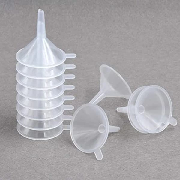 12-pakning små plasttrakter, mini-trakter for vitenskapslaboratorium