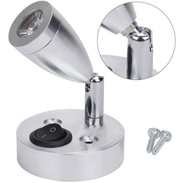 TS-Inomhusbelysning Spot Lampa Auto LED Ljus 2st-RV Läslampa 3000K Rotation 180° för Husbil Van Båt Husvagn Fordon Campingbil N
